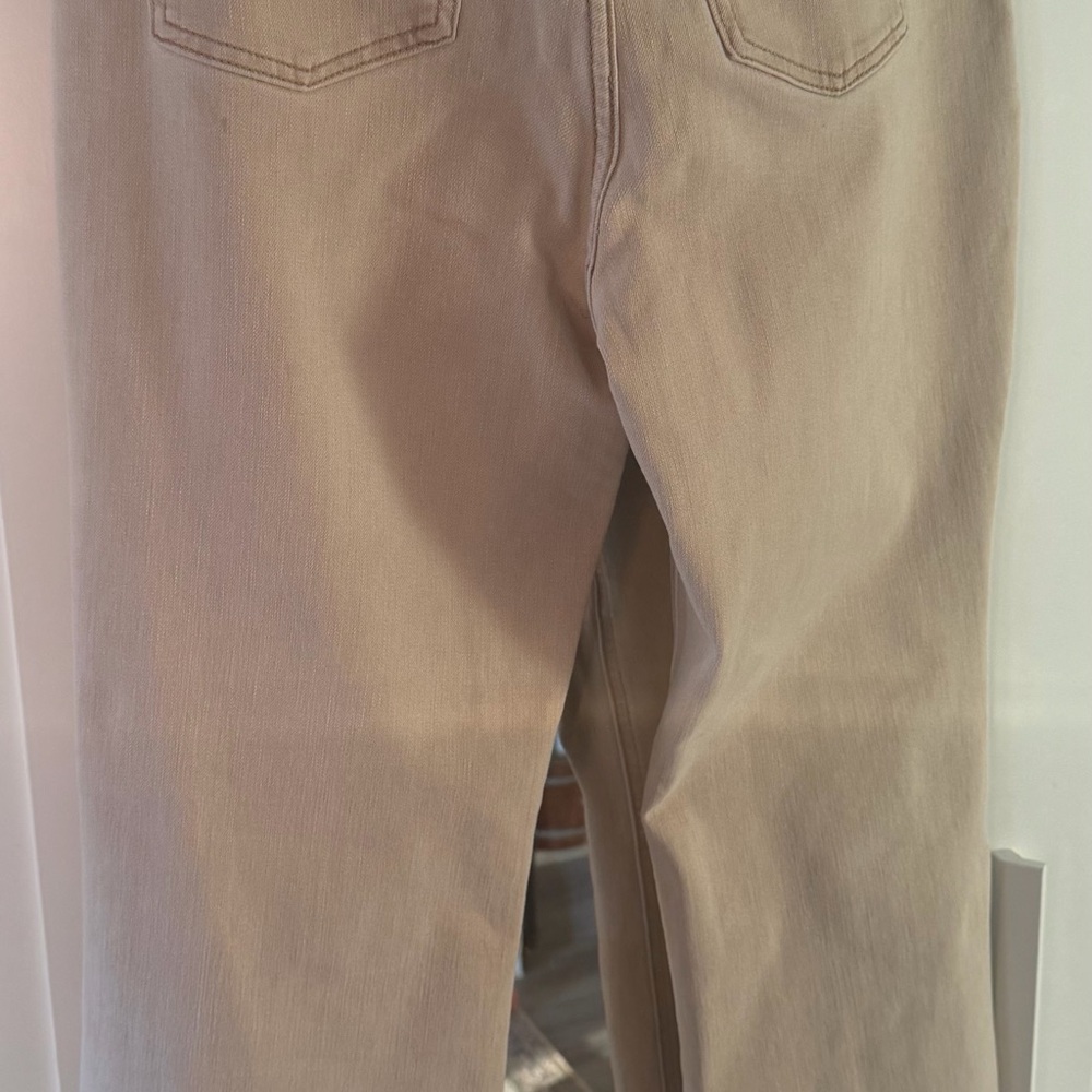 Tan Straight-Leg Jeans